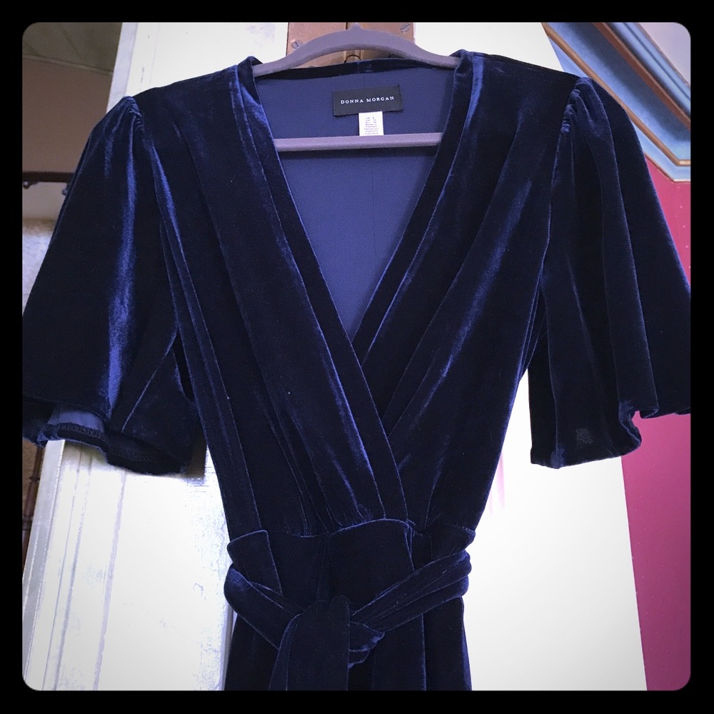 Donna Morgan Velvet Faux Wrap Dress